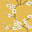Fresco Apple Blossom Floral Ochre Wallpaper