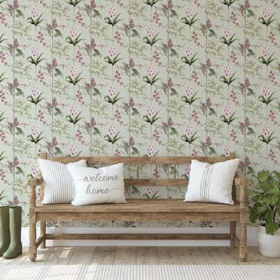 Fresco Babylon Sage Floral Wallpaper