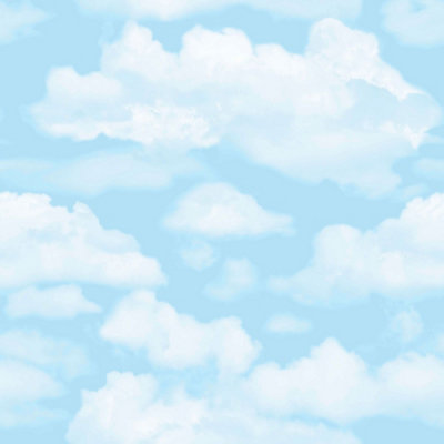 Fresco Cloud Nine Sky Print Blue / White Wallpaper