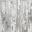 Fresco Distressed Wood Panel Grey Wallpaper