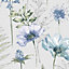 Fresco Floral Sketch Blue Wallpaper
