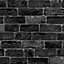 Fresco House Industrial Brick Effect Charcoal Wallpaper