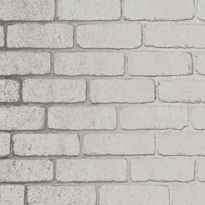 Fresco Mica Brick Effect White Wallpaper