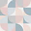 Fresco Retro Crescent Geometric Soft Pastels Wallpaper
