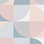 Fresco Retro Crescent Geometric Soft Pastels Wallpaper
