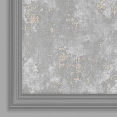 Fresco Urban Texture Grey Panel Wallpaper