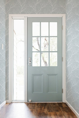Fresco Winter Tree Duck Egg Blue Wallpaper