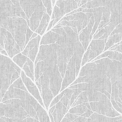 Fresco Winter Tree Forest Silhouette Grey Wallpaper
