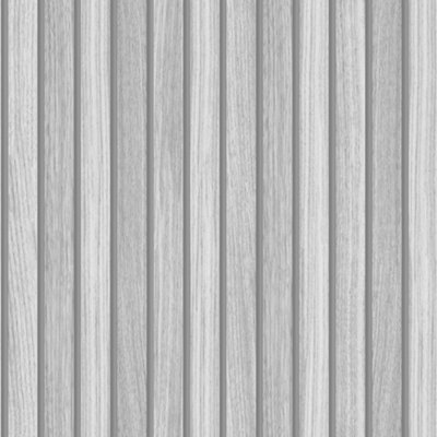 Fresco Wooden Slats Grey Wallpaper