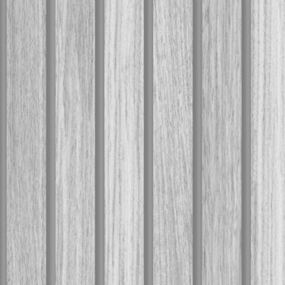 Fresco Wooden Slats Grey Wallpaper