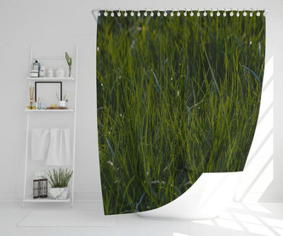 Fresh green grass background, natural grass (Shower Curtain) / Default Title