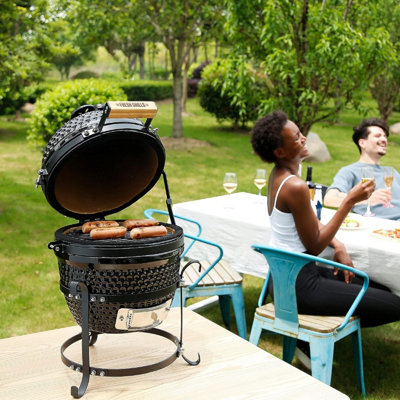 Fresh Grills Kamado Charcoal BBQ Grill 13" Mini Portable Smoker - 4