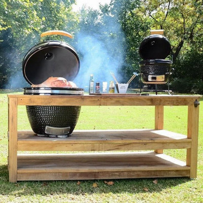 Fresh Grills Kamado Charcoal BBQ Grill 18" Maxi Smoker - 8