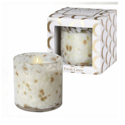 Fresh Linen Scented Glass Soy Wax Candle