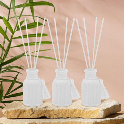 Fresh Linen Vintage Ribbed Glass Reed Diffusers Set of 3 Gift Set | DIY ...