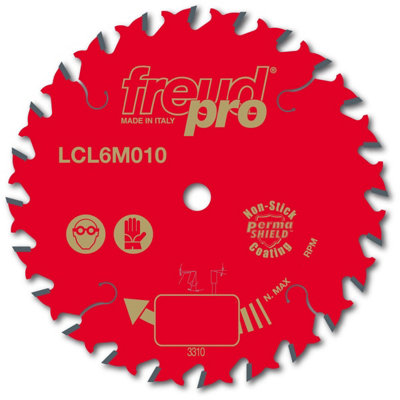 Freud Pro LCL6M01062 TCT Trim Saw Blade 165mm x 20 x 24 Tooth LCL6M ...
