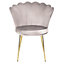 Freya Accent Chair with Petal Back Scallop Chair in Velvet - Taupe