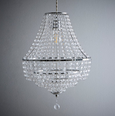 Freya Chrome and Clear Acrylic Breads light Pendant