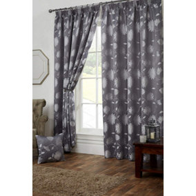Freya Floral Fully Lined Pencil Pleat Curtains