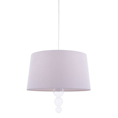 Freya Ribbed Glass & Grey Ceiling Pendant