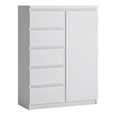 Fribo 1 door 5 drawer cabinet in White