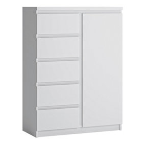 Fribo 1 door 5 drawer cabinet in White