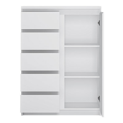 Fribo 1 door 5 drawer cabinet in White