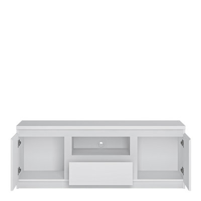 Fribo 2 door 1 drawer 136 cm wide TV cabinet in White