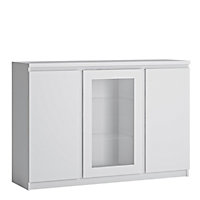 Fribo 3 door sideboard (Glazed centre) in White