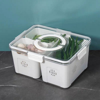 Fridge Rectangle Plastic Storage Container with Lid and Handle 31x24cm