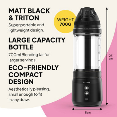 Krachtige 240W Draagbare Blender, USB C Oplaadbaar, Lekvrij En Compact 700ml Bpa Vrije Fles 6 Blad Gekartelde Messen Perfect Voor Smoothies Eiwitshakes Ideaal Reizen Sportschool Fridja 1982875242