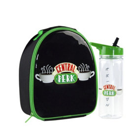 Friends Central Perk Lunch Bag and Bottle Set Black/Green (One Size)