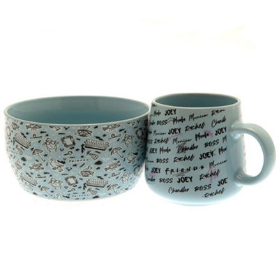 Friends Doodle Breakfast Set Blue/Black (One Size)