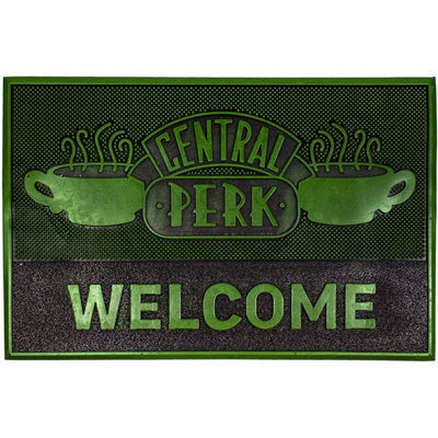 Friends Rubber Central Perk Door Mat Green (One Size)