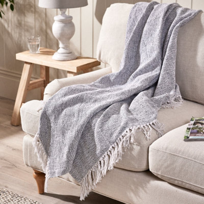 Grey throw for chair sale