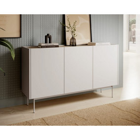 FRISK - Chic Sideboard Cabinet (H830mm W1440mm D37mm) with Ample Storage - Cashmere Beige