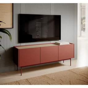 FRISK Stylish Modern TV Cabinet - (H)550mm (W)1440mm (D)370mm Living Room Furniture in Clay Red