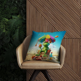 Frog On A Beach Holiday Outdoor Cushion 60cm x 60cm