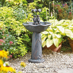 Frogs Frolic Solar Powered Water Fountain - Gentle Cascading Water Feature for Garden, Patio, Decking, Lawn - H82 x 46.5cm Dia