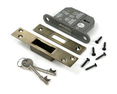 From The Anvil Aged Brass 2 1/2" 5 Lever BS Dead Lock