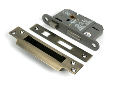From The Anvil Aged Brass 2 1/2" 5 Lever BS Sash Lock KA