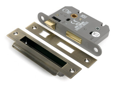 From The Anvil Aged Brass 2 1/2" Heavy Duty Bathroom Mortice Lock