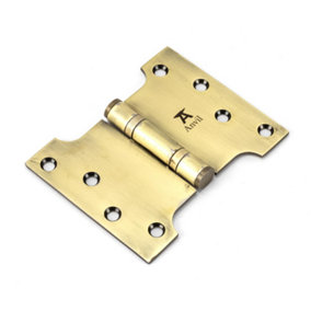 From The Anvil Aged Brass 4 Inch x 3 Inch x 5 Inch  Parliament Hinge (pair) ss