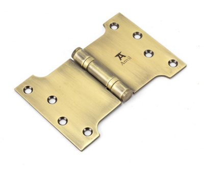 From The Anvil Aged Brass 4 Inch x 4 Inch x 6 Inch  Parliament Hinge (pair) ss