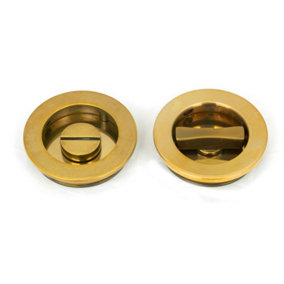 From The Anvil Aged Brass 60mm Plain Round Pull - Privacy Set