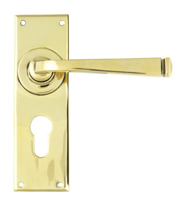 From The Anvil Aged Brass Avon Lever Euro Lock Set