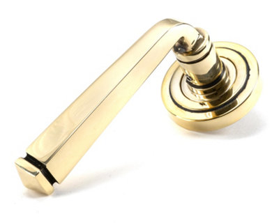 From The Anvil Aged Brass Avon Round Lever on Rose Set (Art Deco) - Unsprung