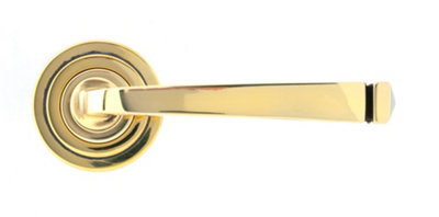 From The Anvil Aged Brass Avon Round Lever on Rose Set (Art Deco) - Unsprung