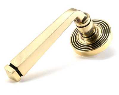 From The Anvil Aged Brass Avon Round Lever on Rose Set (Beehive)