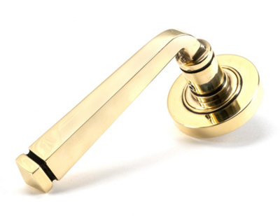 From The Anvil Aged Brass Avon Round Lever on Rose Set (Plain) - Unsprung